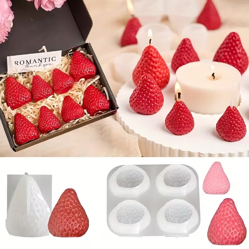 Strawberry Silicone Candle Mol - огляд і ціна Soap Making Ins